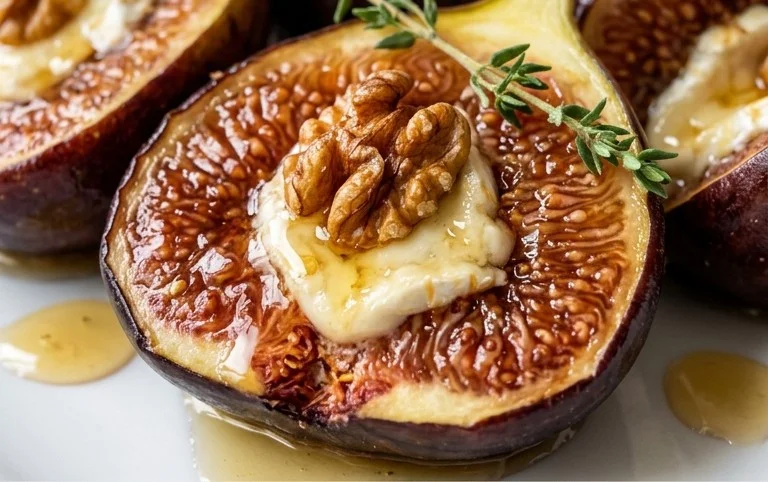 Figues rôties au chèvre et au miel