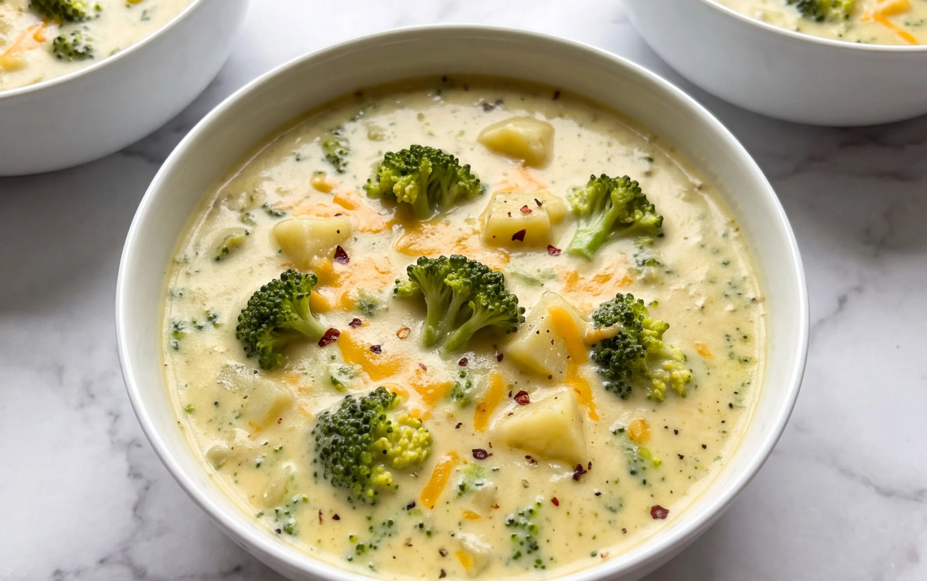 Soupe Brocolis Pommes de Terre & Fromage : Réconfort